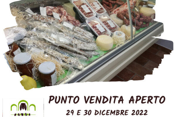 Punto vendita aperto il 29 ed il 30 Dicembre 2022